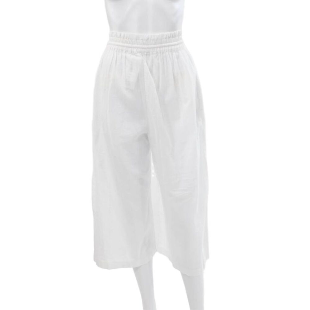 Change of Scenery Women Cropped White Cotton Pants Size XS